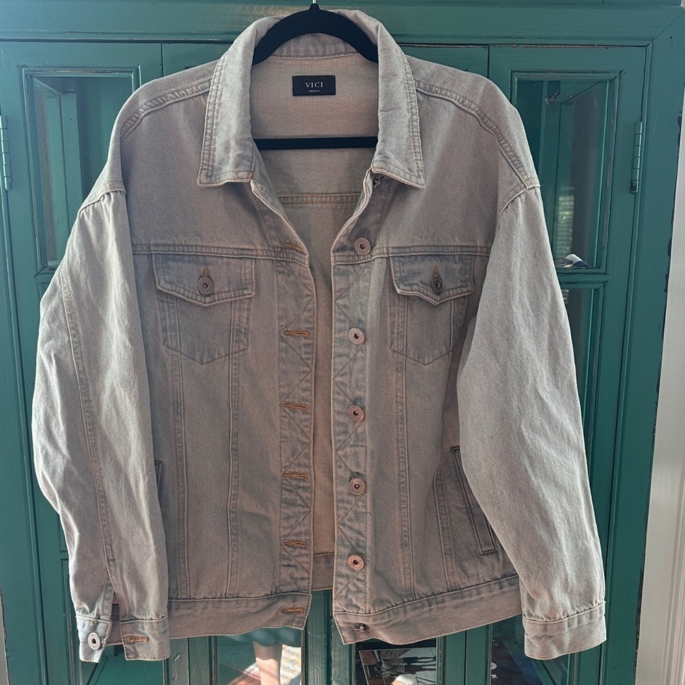 Vici Light Blue Oversized Denim Jacket
